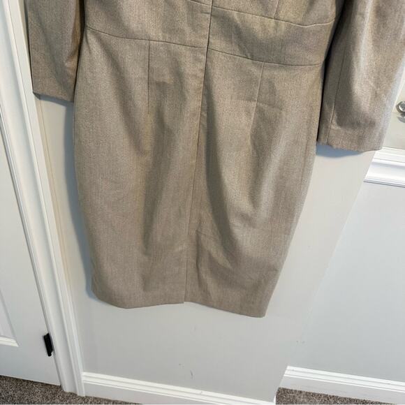 Antonio Melani Tan Long Sleeve V Neck Professional Mini Dress 8 - Picture 5 of 11